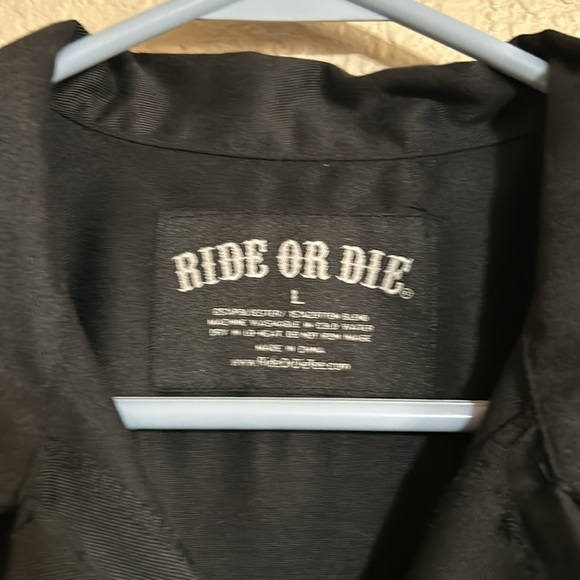 Ride or die, button up shirt men’s large - Picture 6 of 8